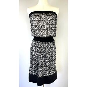 Bebe Womens‎ Strapless Squared Sequins Mini Dress Size M Event Party Cocktail